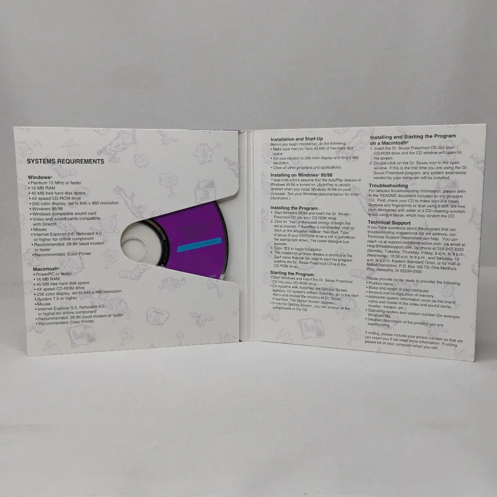 Vintage Dr. Seuss Preschool Kids Educational Homeschool Learning PC Video Game